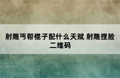 射雕丐帮棍子配什么天赋 射雕捏脸二维码